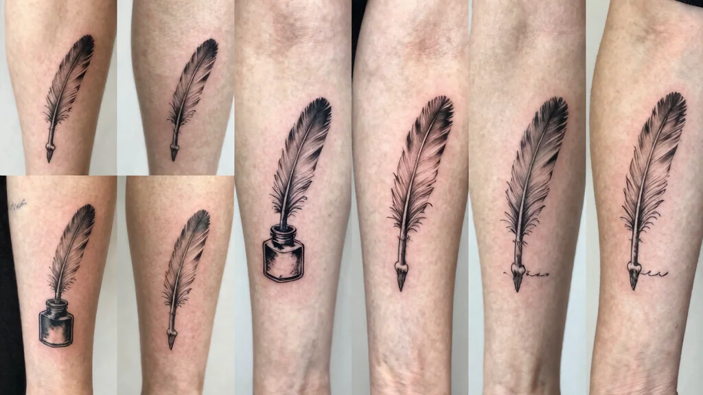 15 Creative Pen-Style Leg Tattoo Ideas for Book Lovers