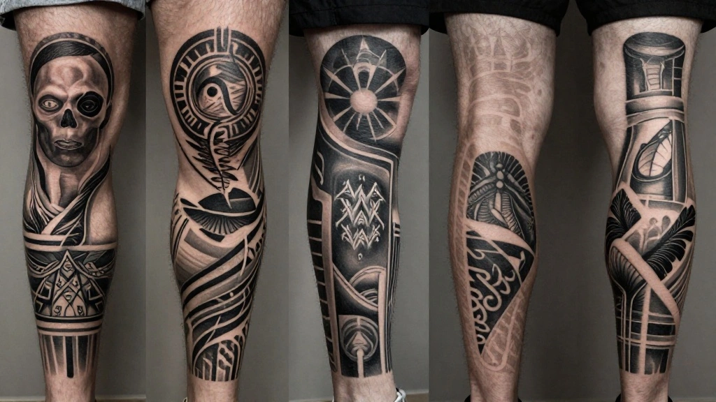 18 Black and Grey Leg Tattoo Ideas for Men