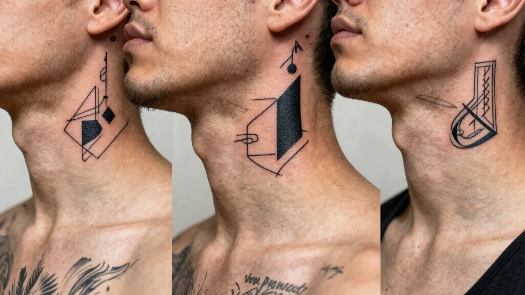 18 Bold Black Men's Neck Tattoo Ideas: Minimalist Masterpieces