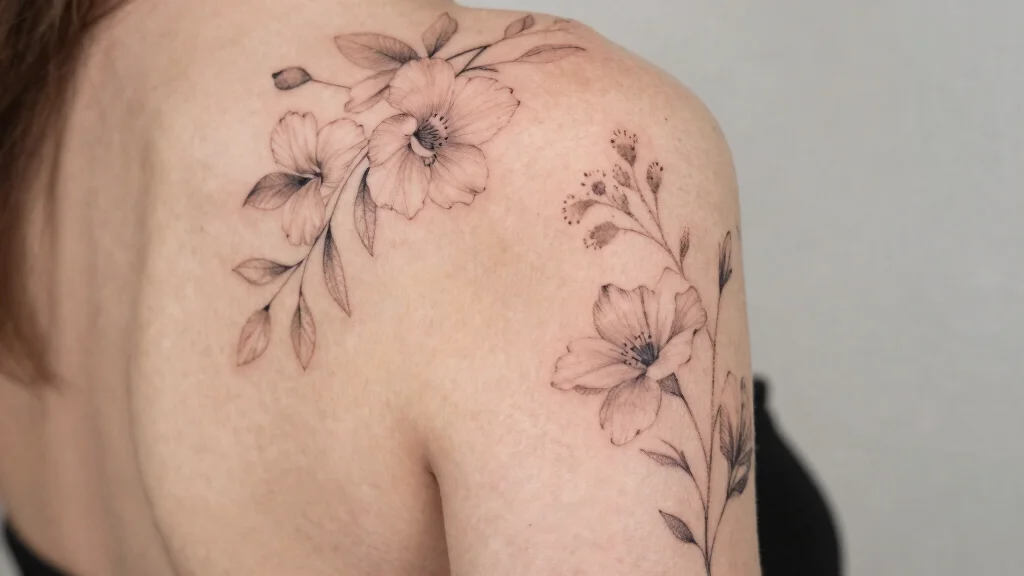 18 Minimalist Floral Cover Up Tattoo Ideas for the Back of Arm