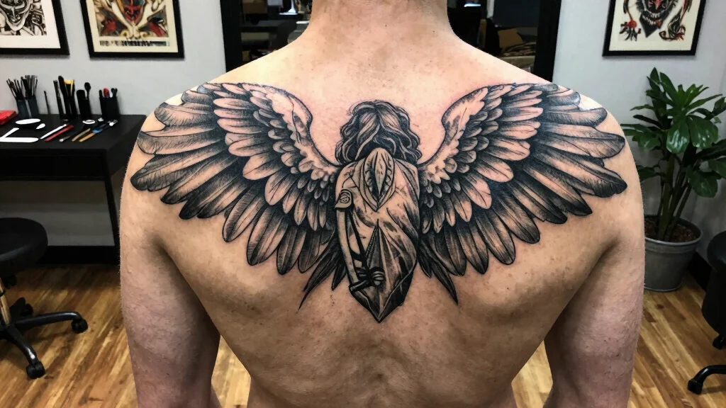 20 Full Back Angel Wing Tattoo Ideas for Men